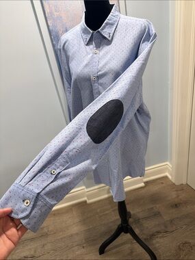 2 for 20$✌🏻 Zara Light Blue Micro Dot Dress Shirt-Slim Fit